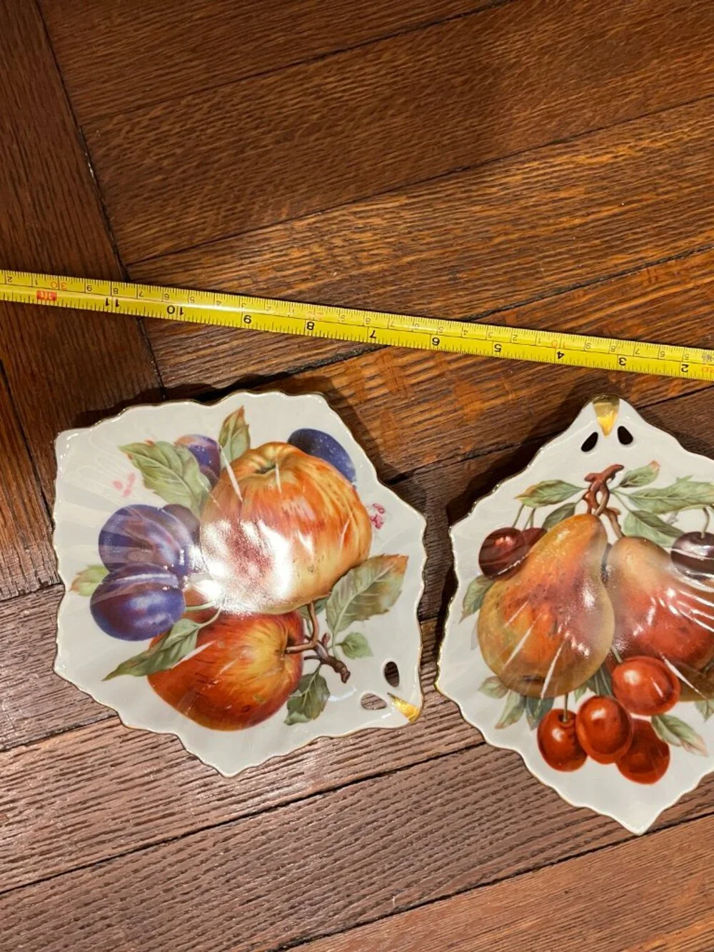 Vintage Mitterteich Bavaria Porcelain Dishes Set of TWO - Fruit Motif Germany
